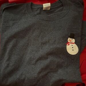 Womens Gray Snowman T-Shirt: Boutique purchased